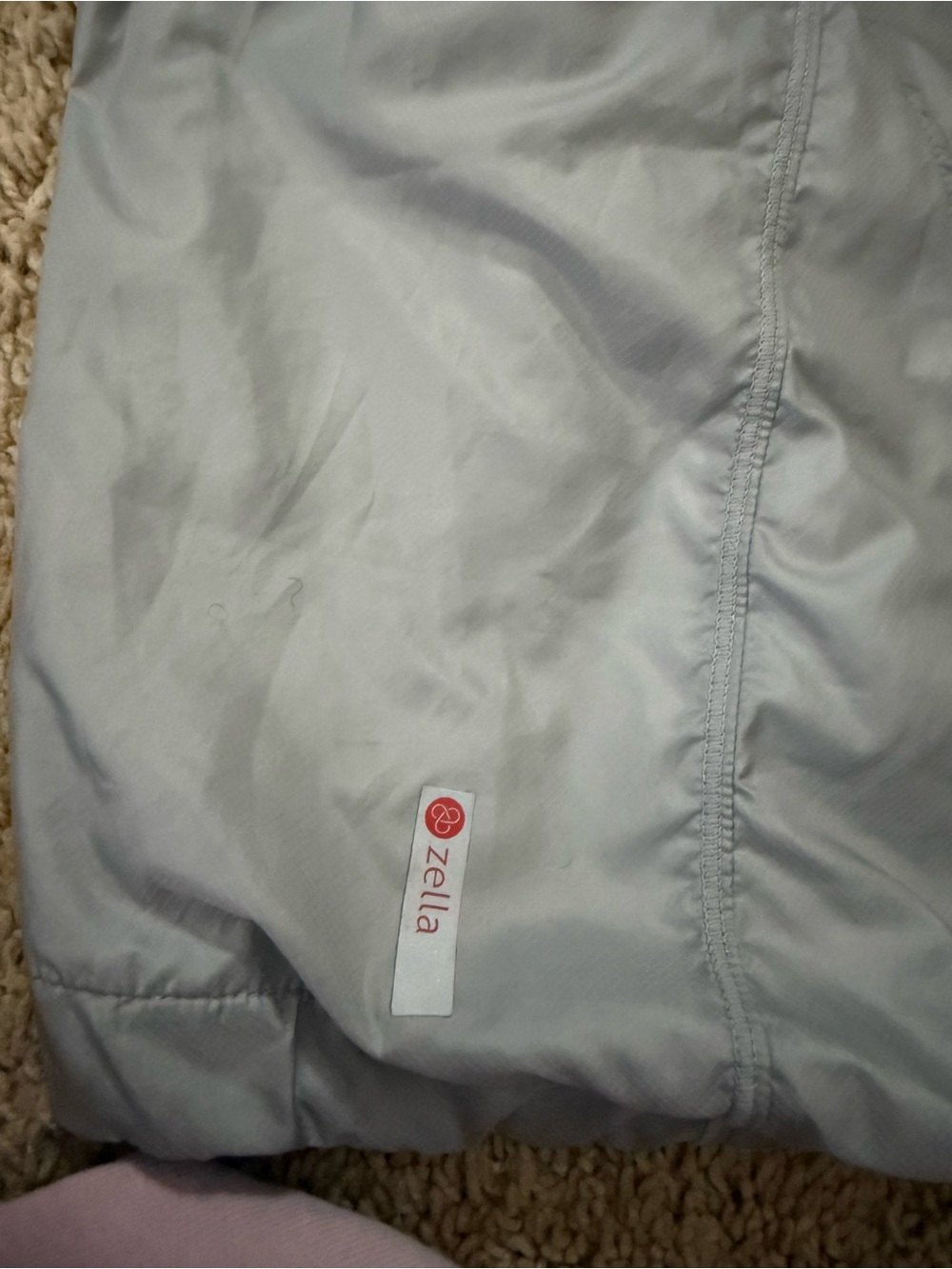 Zella Light Gray Hooded Packable Jacket - Picture 5 of 7